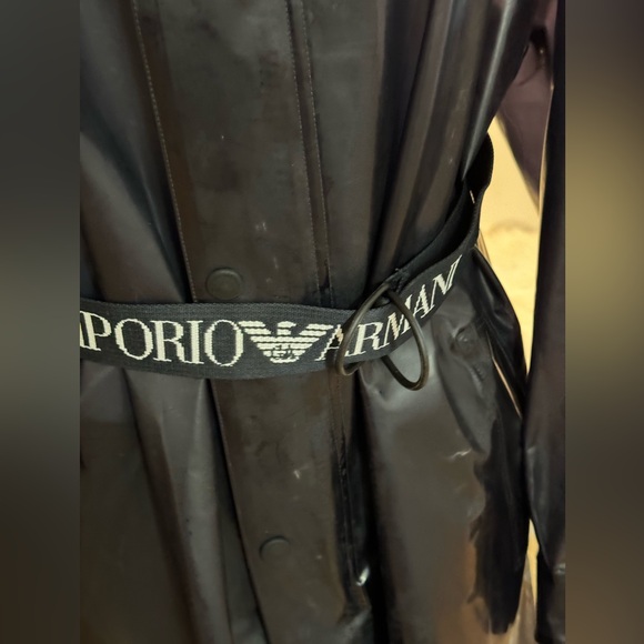 Authentic MENS Emporio Armani trench rain jacket & Belt Sz IT 48 Retail $1895 - Picture 4 of 13